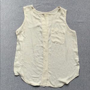 LOFT maternity button front ivory shell